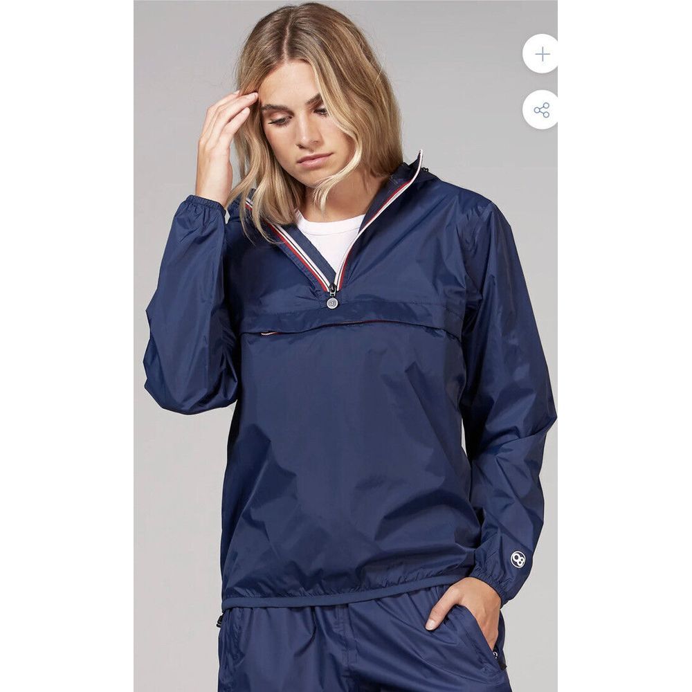 08‎ Lifestyle Quarter Zip Navy Packable Rain Jacket Windbreaker Unisex SZ XXL